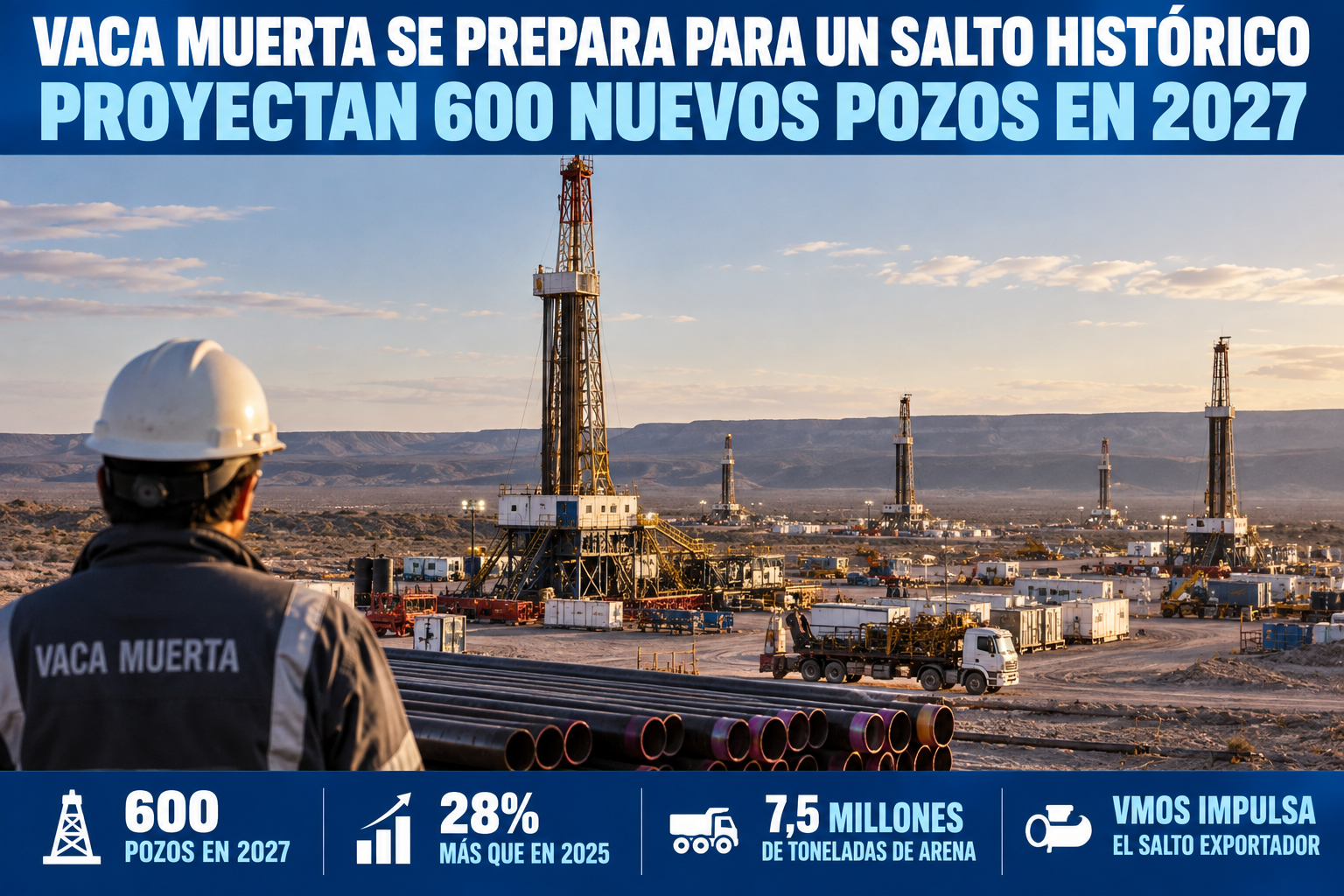 Vaca Muerta se prepara para un salto histórico: proyectan 600 nuevos pozos en 2027