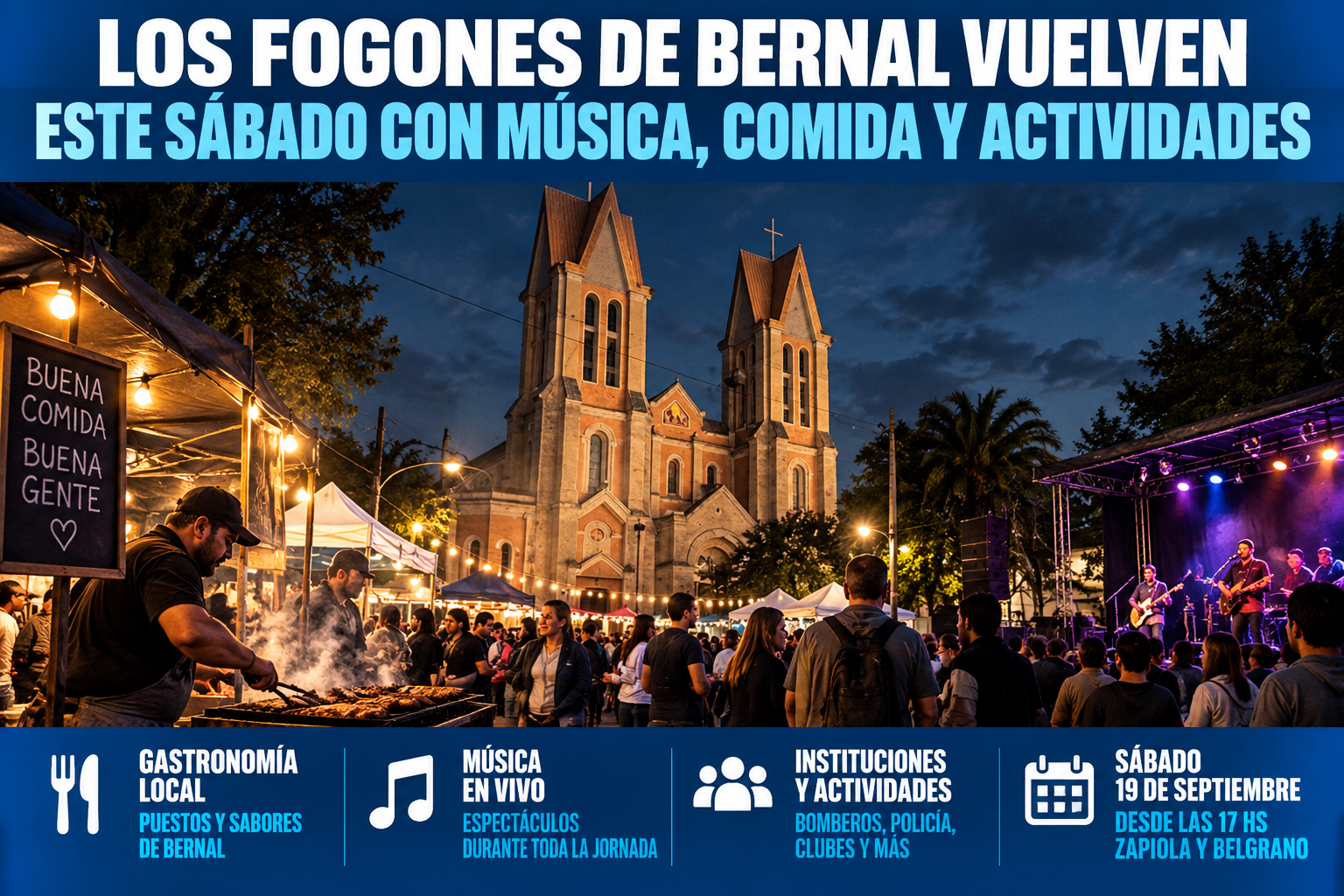 Los Fogones de Bernal vuelven este sábado con música, comida y actividades para todos