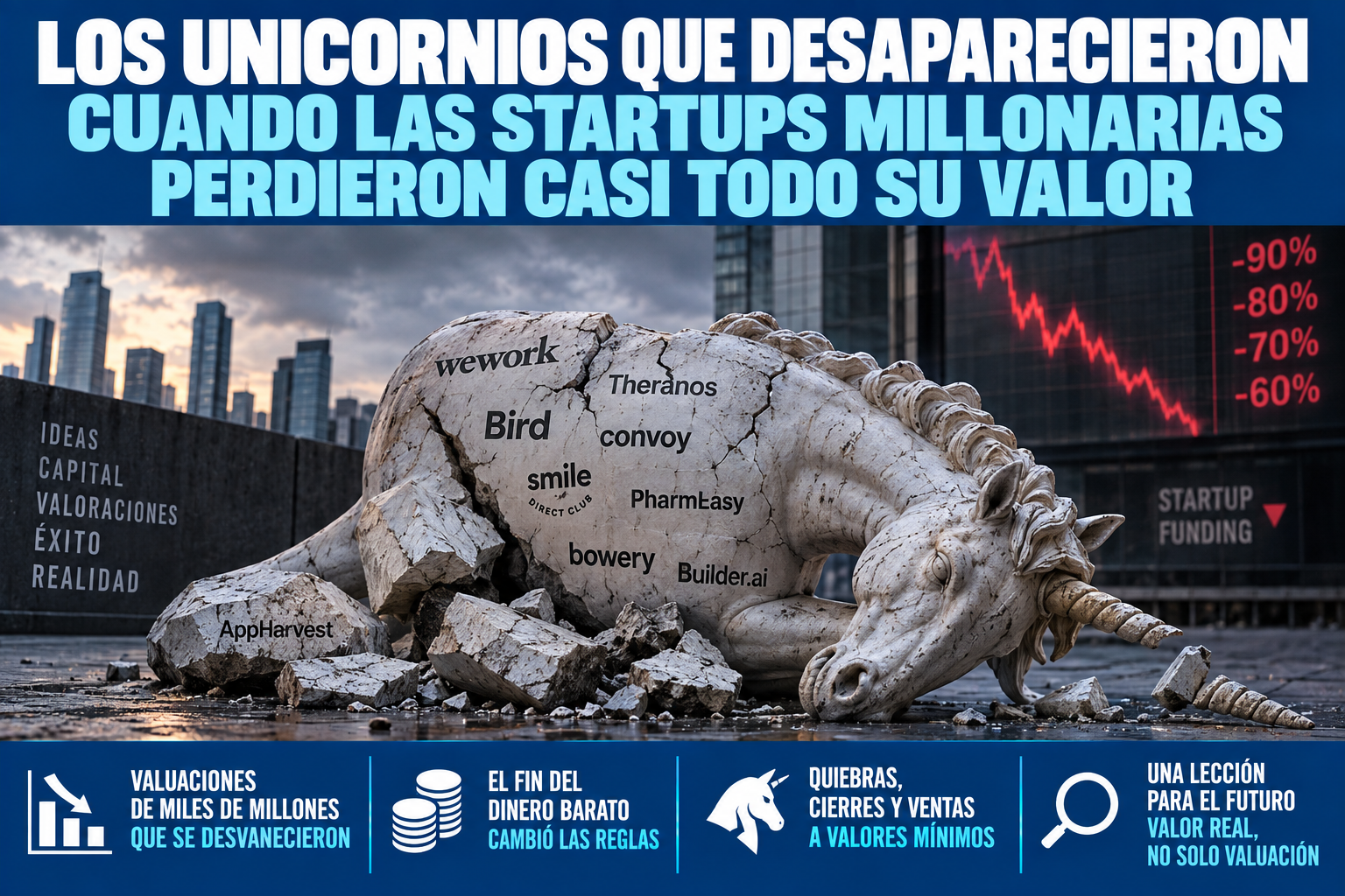 Los unicornios que desaparecieron: cuando las startups de más de US$ 1.000 millones perdieron casi todo su valor