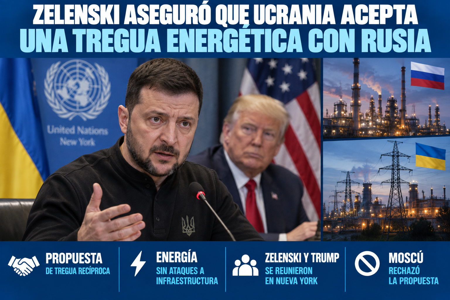 Zelenski aseguró que Ucrania acepta una tregua sobre los ataques contra instalaciones de infraestructura energética con Rusia