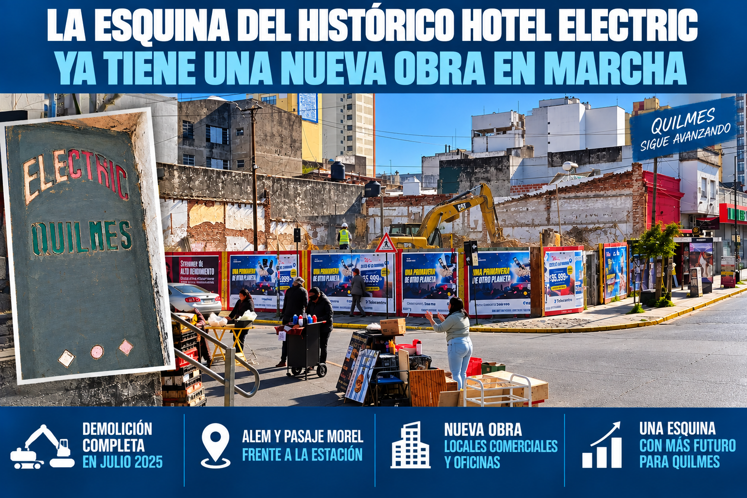 Alem y Gaboto: la esquina del histórico Hotel Electric ya tiene una nueva obra en marcha en Quilmes