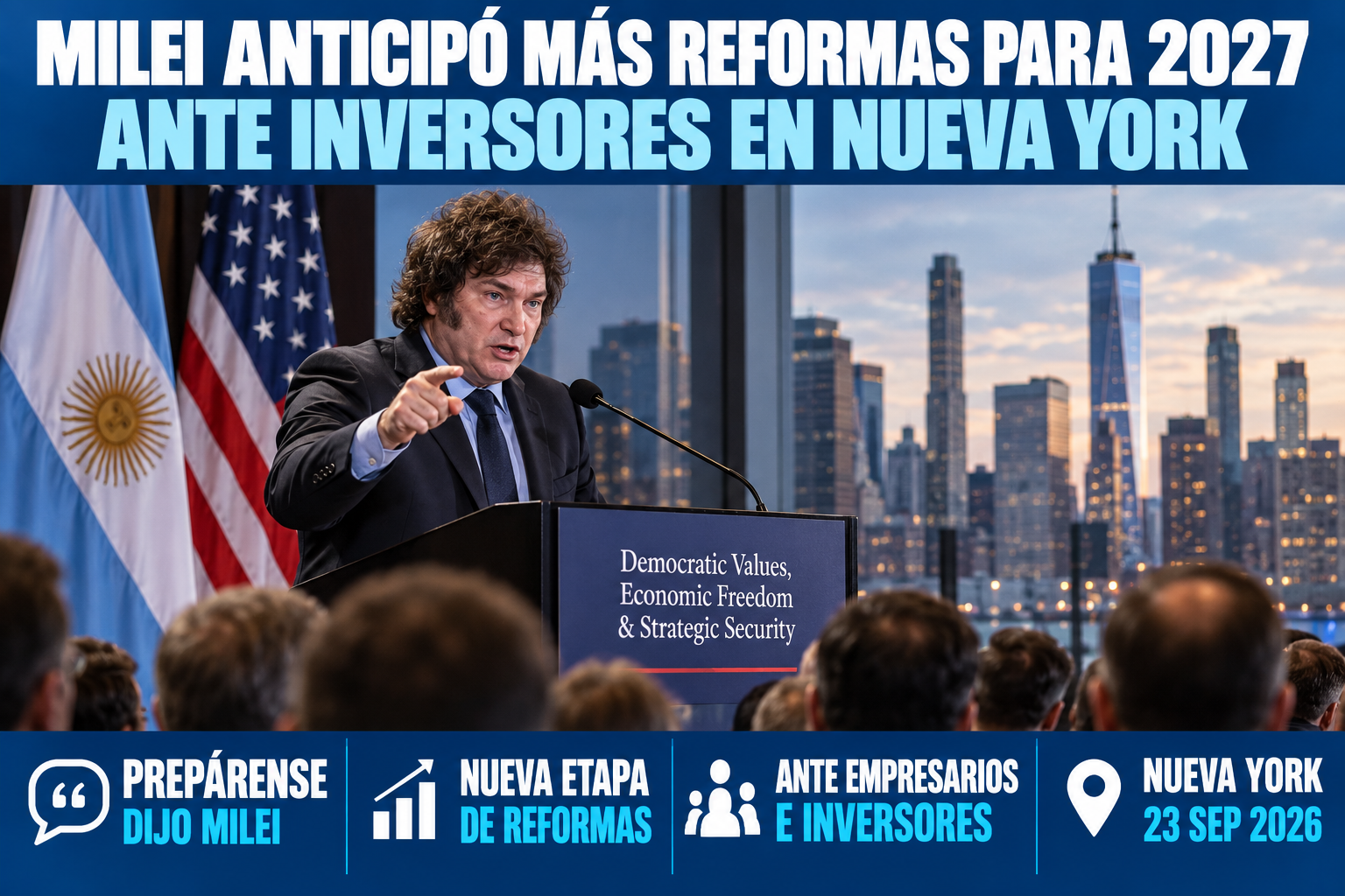 Milei en Nueva York: “Prepárense”, dijo, antes de anticipar “la mayor cantidad de reformas de la historia de la humanidad”