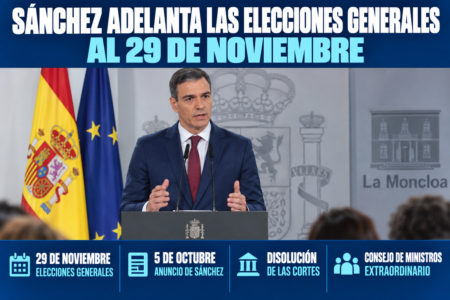 Pedro Sánchez, doblegado, adelanta las elecciones generales en España